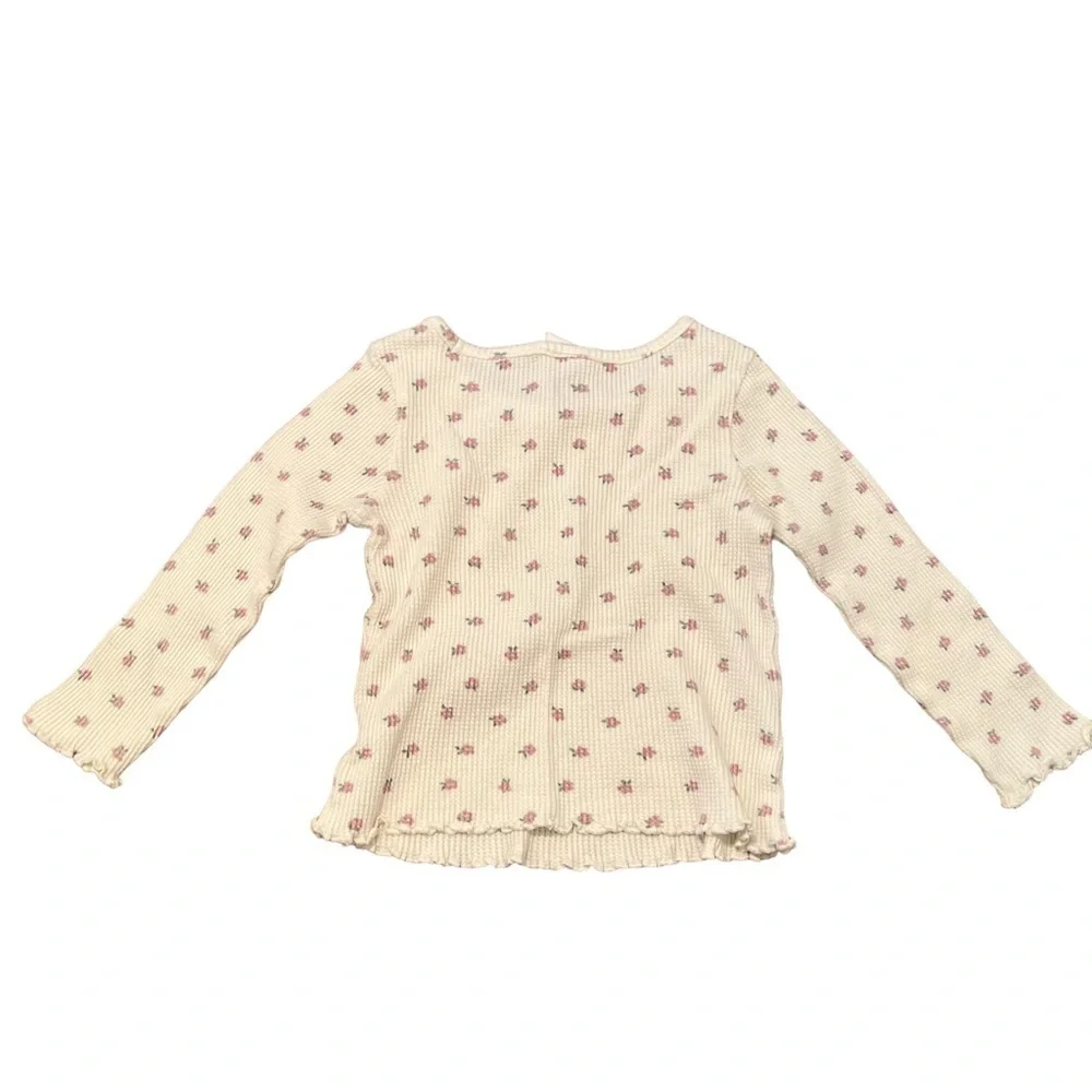 Baby Gap Thermal Top Cream Pink Floral